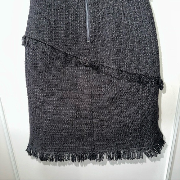 Ann Taylor Black Tweed Boucle Fringe Shift Sleeveless Dress- Size 00 Petite - Picture 8 of 11